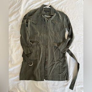 Banana Republic Khaki Green Lona Sleeve Dress